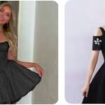 party black short dress styles by two different models