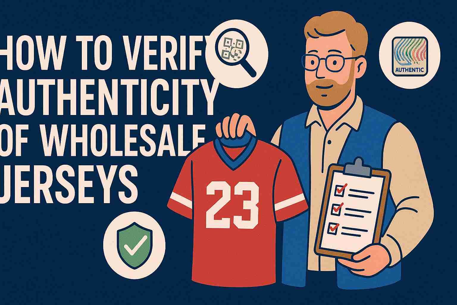 How to verify authenticity of wholesale jerseys – step-by-step guide illustration with checklist and jersey